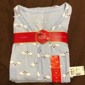 NWT lt blue, cozy sheep pj set